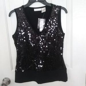 Worthington black saquined top